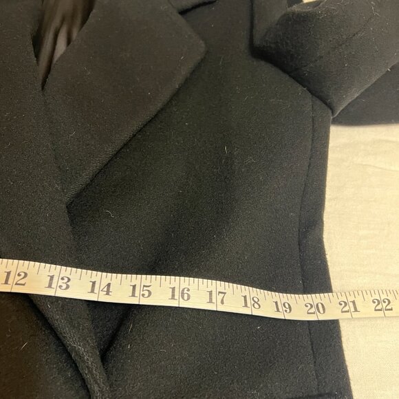 Reflections Women’s Long Black Wool Coat Made in USA Double Breasted Size Medium - Picture 8 of 13